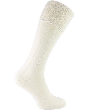 Sock Snob 1 Pack Wool Long Knee High Kilt Socks - White