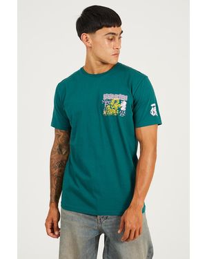 Brave Soul Cotton Crew Neck Graphic T-Shirt - Green