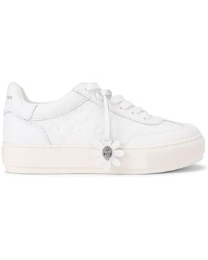 Kurt Geiger Leather Monogram Flatform Trainers - White