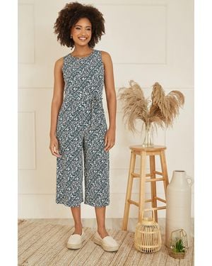 Mela London Ditsy Print Culotte Jumpsuit - Blue