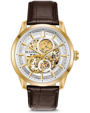 Bulova Automatic Wilton Watch 97A138 Leather - Metallic