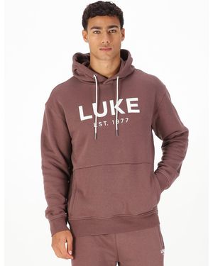 Luke 1977 Grand Soft Cotton Relaxed Fit Overhead Hoodie - Red