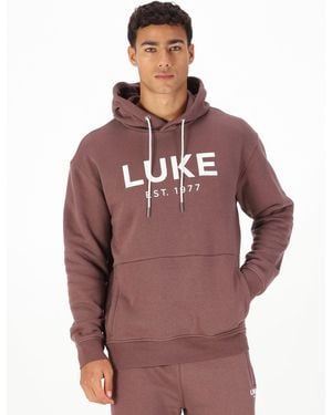 Luke 1977 Grand Soft Cotton Relaxed Fit Overhead Hoodie - Red