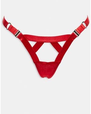 Bluebella Ariana Thong With Strapping Details - Red