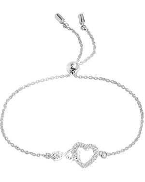 Bibei Infinity Heart Bracelet With Cubic Zirconia - Metallic