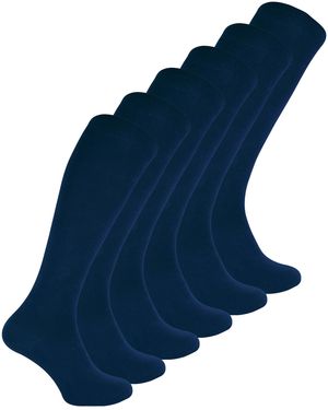 Sock Snob 6 Pair Ladies Long Bamboo Socks - Blue