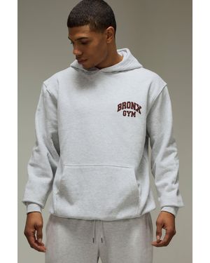 BoohooMAN Active Bronx Gym Oversized Hoodie - Grey