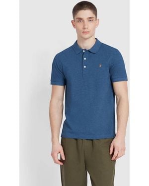 Farah Cold Metal Marl Blanes Polo Shirt - Blue