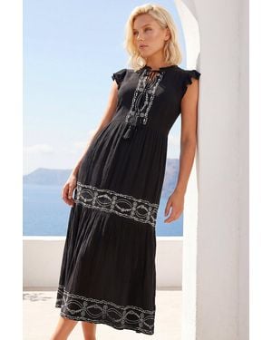 Roman Petite Embroidered Dress - Blue