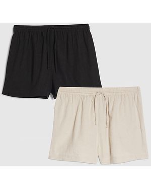 River Island Shorts Cream Linen Blend Multi Pack Drawstring - Natural