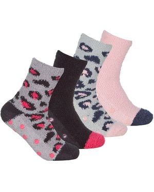 Sock Snob 4 Pair Bed Socks With Grips - Multicolour