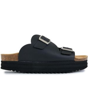 V.Gan Vegan Heart Comfort Footbed Sandals - Black