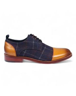 Justin Reess Oxford Leather Brogue Shoes - Blue