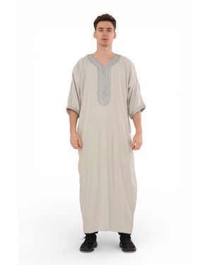Thobez Moroccan Thobe Robe Eid Djellaba Gandoura Jubba- Hm65 - Natural