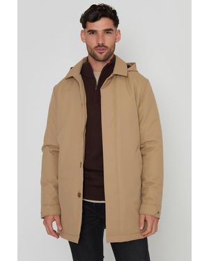 Threadbare 'Croy' Showerproof 2-In-1 Mac Coat With Concealed Hood - Natural