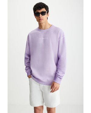 Grimelange Printed Logo Crew Neck Sweatshirt - Purple
