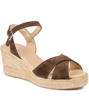 Jones Bootmaker Raelina Leather Wedged Espadrilles - Metallic