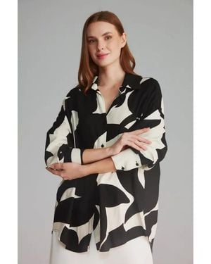 GUSTO Printed Viscose Shirt - Grey