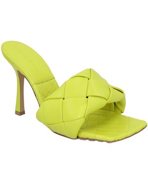 Bottega Veneta Lido Intrecciato Mule Sandals - Yellow
