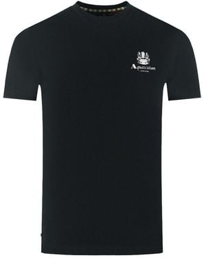 Aquascutum London Aldis Brand Logo On Chest T-Shirt - Black