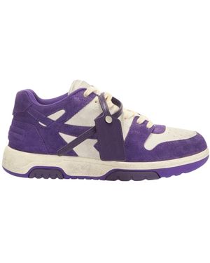 Off-White c/o Virgil Abloh Out Of Office Vintage Suede Leather Trainers - Purple
