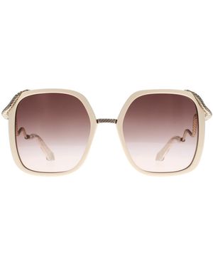 Roberto Cavalli Square Cream Gradient Src003M Sunglasses - Brown