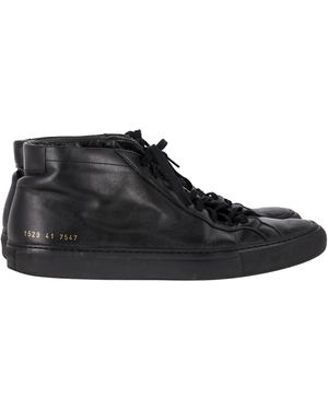 Common Projects Original Achilles Hoge Sneakers In Zwart Leer