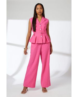 PRINCIPLES D-Ring Linen Shirt - Pink