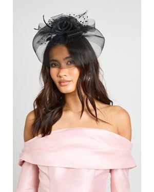 Boohoo Polka Dot Headband Hair Fascinator - Black