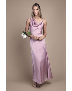 Oasis Strappy Cowl Neck Maxi Bridesmaid Dress - Pink