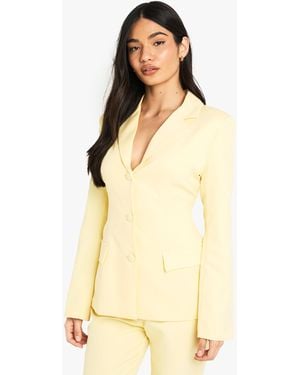 Boohoo Structured Tailored Blazer - Natural