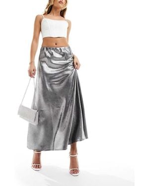 Y.A.S High Waisted Maxi Skirt - Grey