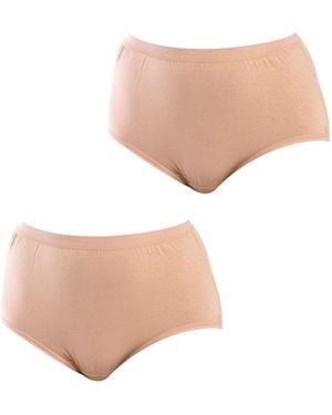 Q En Pack Of 2 High Waist Bamboo Knickers Q908 - White