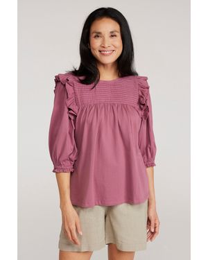 Mountain Warehouse 'Crete' Top Comfy Lightweight Everyday Casual Blouse Cotton - Pink