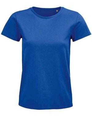 Sol's Ladies Pioneer Organic T-Shirt (Royal) Cotton - Blue