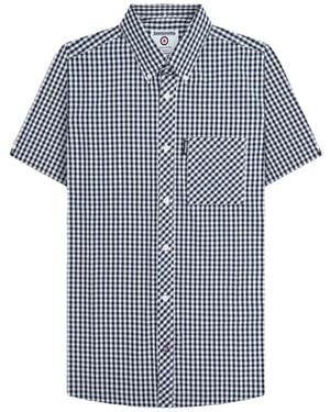Lambretta Ss25 Gingham Shirt Cotton - Blue
