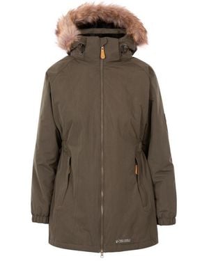 Trespass Ladies Celebrity Insulated Longer Length Parka Jacket (Dark Vine) - Brown
