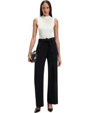BOSS Feskies Knitted Slim Fit Mock Neckline Top - Black