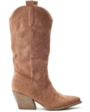 b.soleful Gwyndolyn Boots Faux Leather - Brown