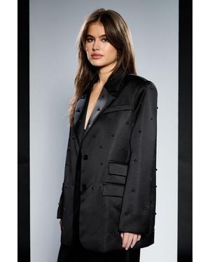 Runway 1.8.1.8 Stud Detail Single Breasted Blazer - Black