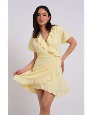 Urban Bliss Lemon Cami Woven Frill Tea Dress With Lining - Natural
