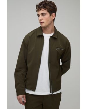 BoohooMAN Regular Technical Zip Pocket Overshirt - Brown