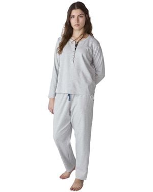 J&j Brothers Jjbfp1800 Long Sleeve Pyjamas - Grey