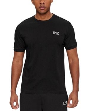Armani Ea7 Emporio 3Dpt35 Pj02Z Tape Logo T-Shirt Griffin Casuaul Tee - Black