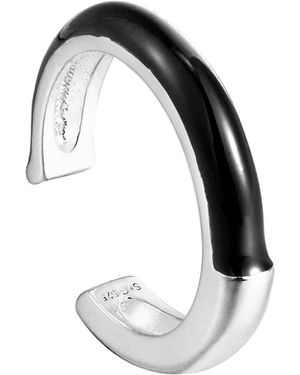 The Jewellery Stockroom Sterling Enamel Cuff Earring - Black
