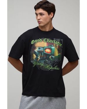 BoohooMAN Oversized Good Charlotte License Print T-Shirt - Grey