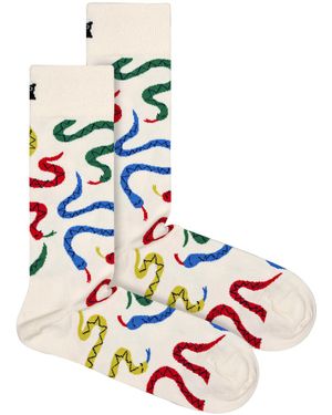Happy Socks Novelty Snakes Design - White