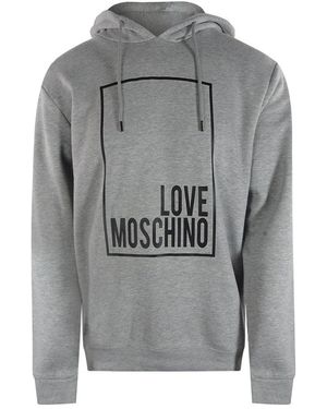 Moschino Love Box Logo Hoodie Cotton - Grey