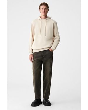 Grimelange Oversized Hooded Pocket Sweatshirt - Natural
