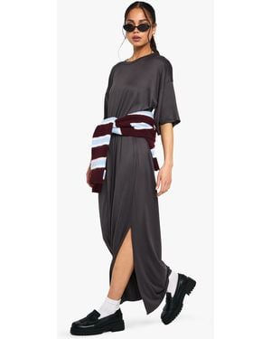 Boohoo Oversized T-Shirt Maxi Dress - White